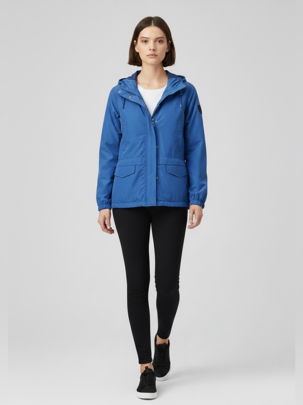 Roots Canada Windbreaker Jacket Lightweight Hooded Zip Up Cobalt Blue XS